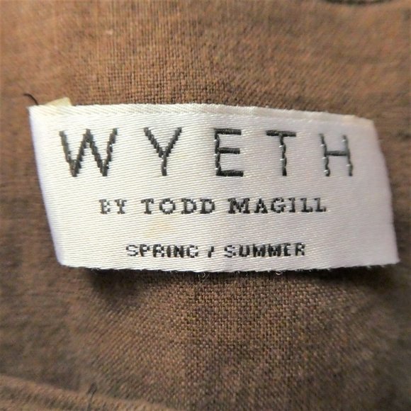 Linen Wyeth By Todd MaGill Shirt Smock Brown L - Picture 6 of 10